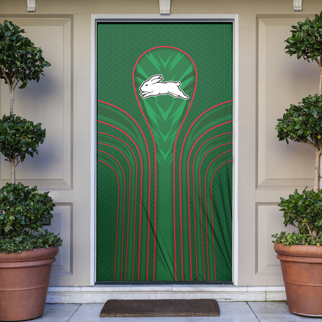 South Sydney Rabbitohs Rugby Mascot Door Cover Australian Rugby Culture - Tribal Inspired Bunny