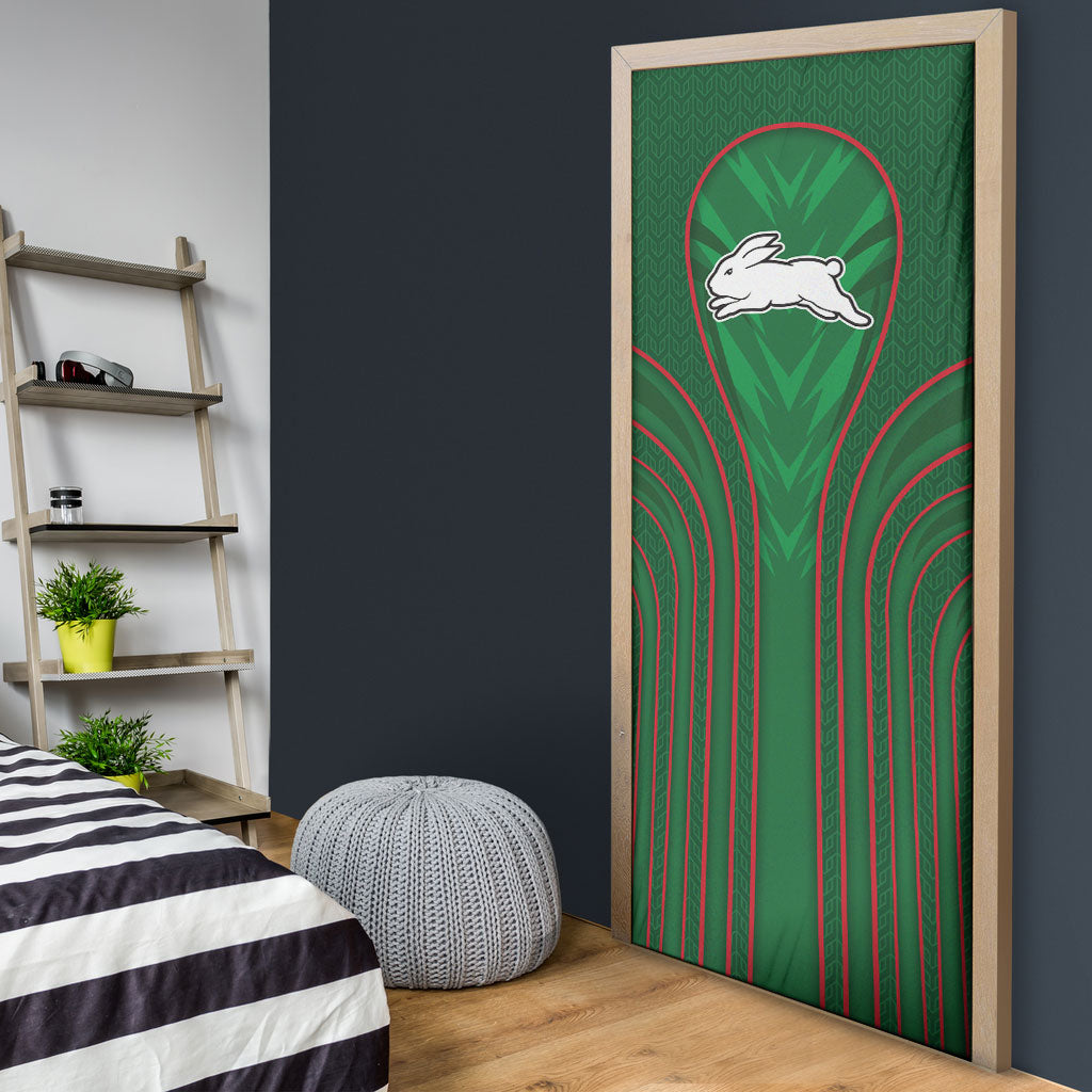 South Sydney Rabbitohs Rugby Mascot Door Cover Australian Rugby Culture - Tribal Inspired Bunny
