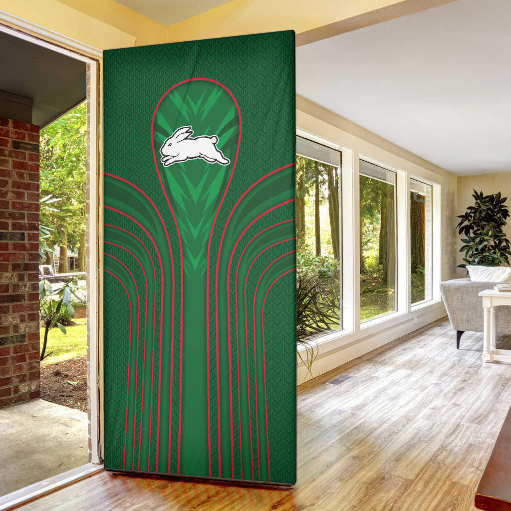 South Sydney Rabbitohs Rugby Mascot Door Cover Australian Rugby Culture - Tribal Inspired Bunny