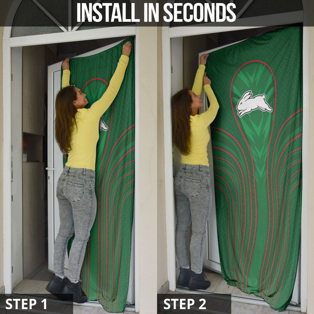 South Sydney Rabbitohs Rugby Mascot Door Cover Australian Rugby Culture - Tribal Inspired Bunny