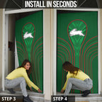 South Sydney Rabbitohs Rugby Mascot Door Cover Australian Rugby Culture - Tribal Inspired Bunny