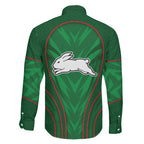 South Sydney Rabbitohs Rugby Mascot Family Matching Mermaid Dress and Hawaiian Shirt Australian Rugby Culture - Tribal Inspired Bunny