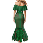 South Sydney Rabbitohs Rugby Mascot Family Matching Mermaid Dress and Hawaiian Shirt Australian Rugby Culture - Tribal Inspired Bunny