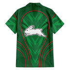 South Sydney Rabbitohs Rugby Mascot Family Matching Off Shoulder Maxi Dress and Hawaiian Shirt Australian Rugby Culture - Tribal Inspired Bunny