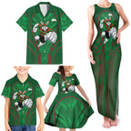 South Sydney Rabbitohs Rugby Mascot Family Matching Tank Maxi Dress and Hawaiian Shirt Australian Rugby Culture - Tribal Inspired Bunny