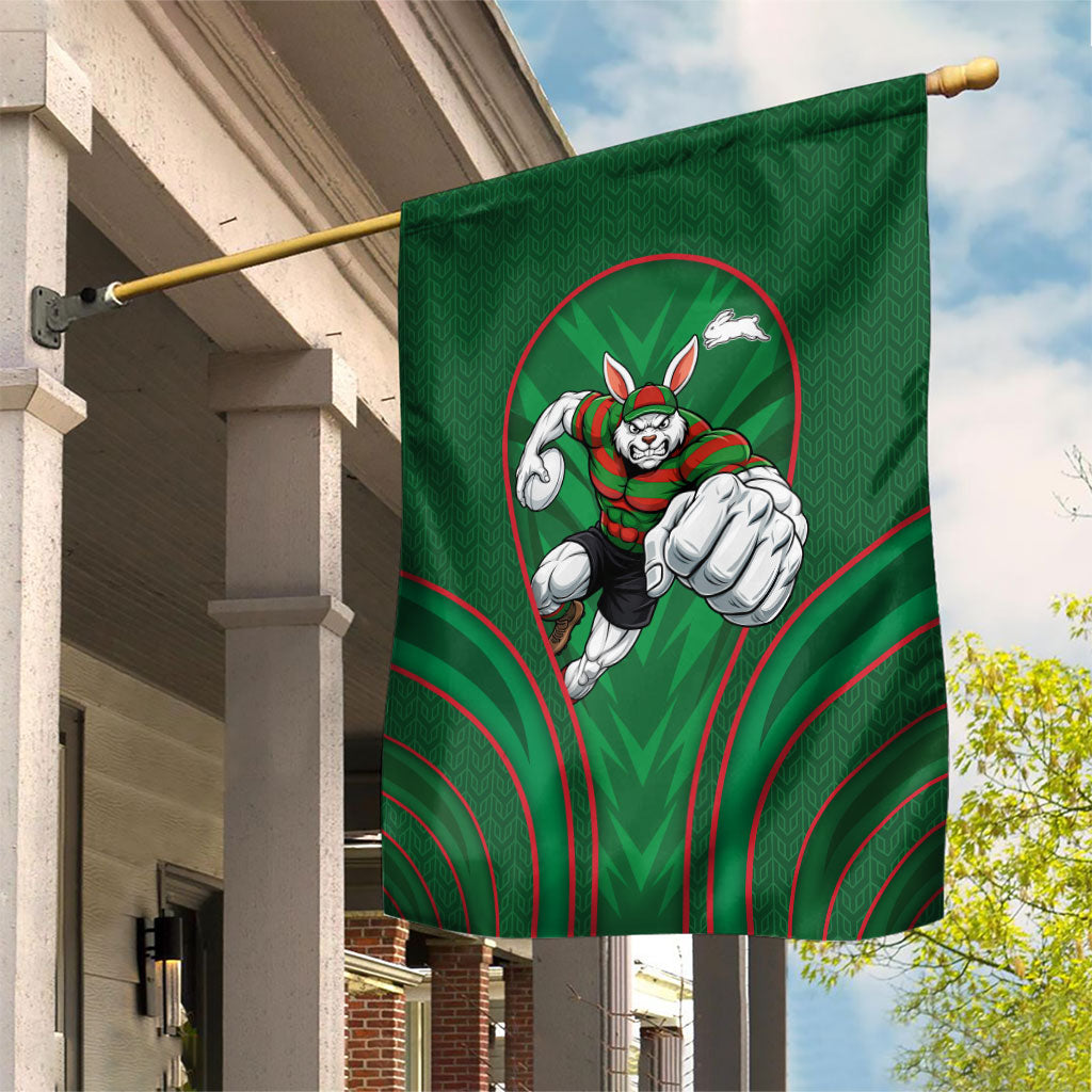 South Sydney Rabbitohs Rugby Mascot Garden Flag Australian Rugby Culture - Tribal Inspired Bunny