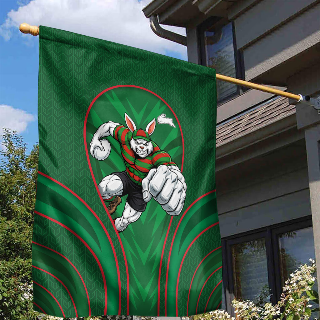 South Sydney Rabbitohs Rugby Mascot Garden Flag Australian Rugby Culture - Tribal Inspired Bunny