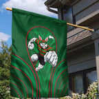 South Sydney Rabbitohs Rugby Mascot Garden Flag Australian Rugby Culture - Tribal Inspired Bunny