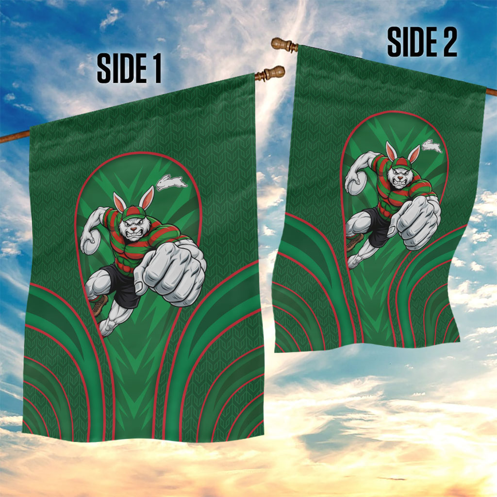 South Sydney Rabbitohs Rugby Mascot Garden Flag Australian Rugby Culture - Tribal Inspired Bunny