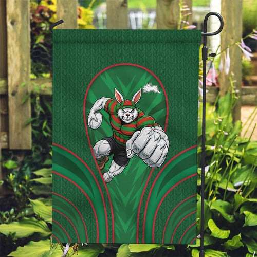 South Sydney Rabbitohs Rugby Mascot Garden Flag Australian Rugby Culture - Tribal Inspired Bunny