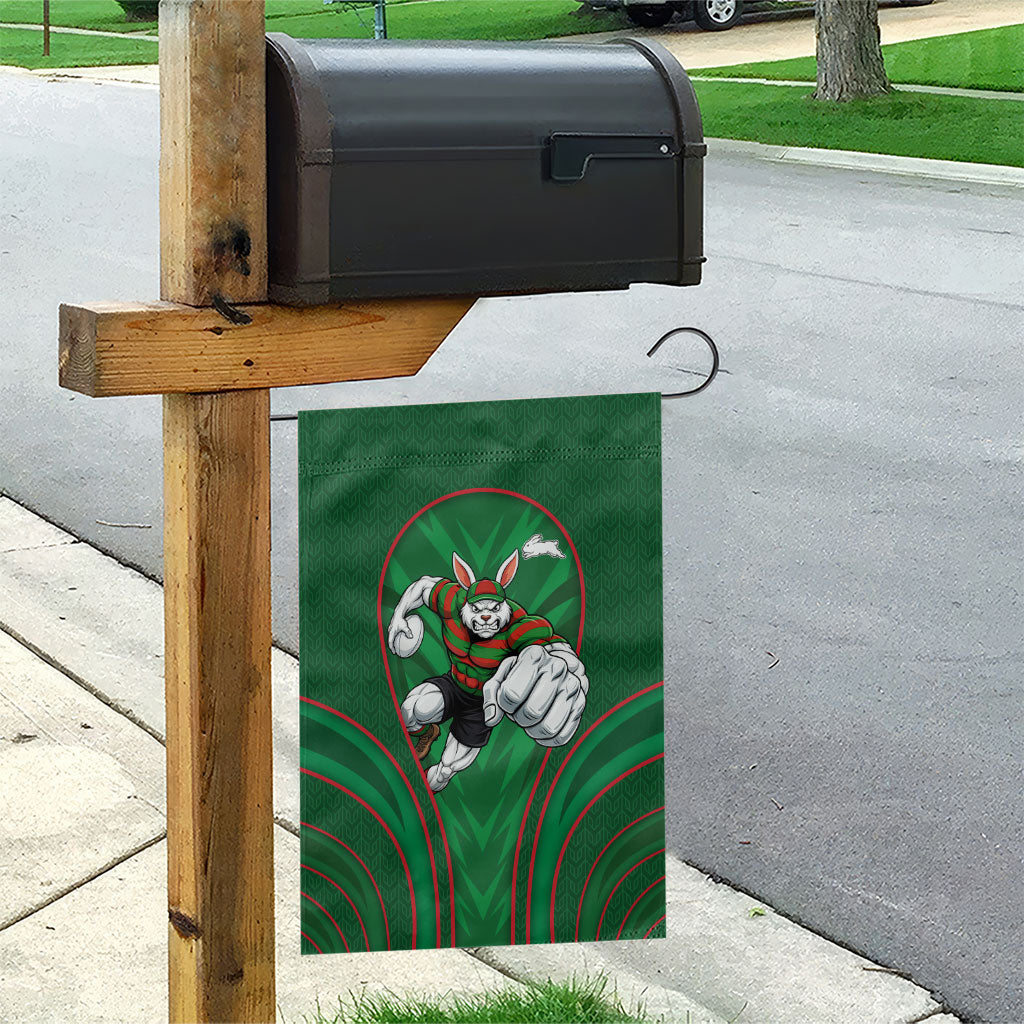 South Sydney Rabbitohs Rugby Mascot Garden Flag Australian Rugby Culture - Tribal Inspired Bunny
