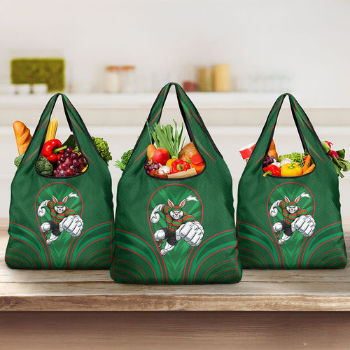 South Sydney Rabbitohs Rugby Mascot Grocery Bag Australian Rugby Culture - Tribal Inspired Bunny