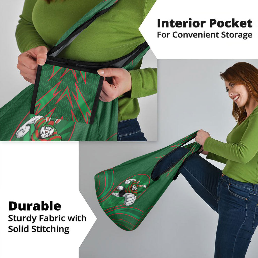 South Sydney Rabbitohs Rugby Mascot Grocery Bag Australian Rugby Culture - Tribal Inspired Bunny