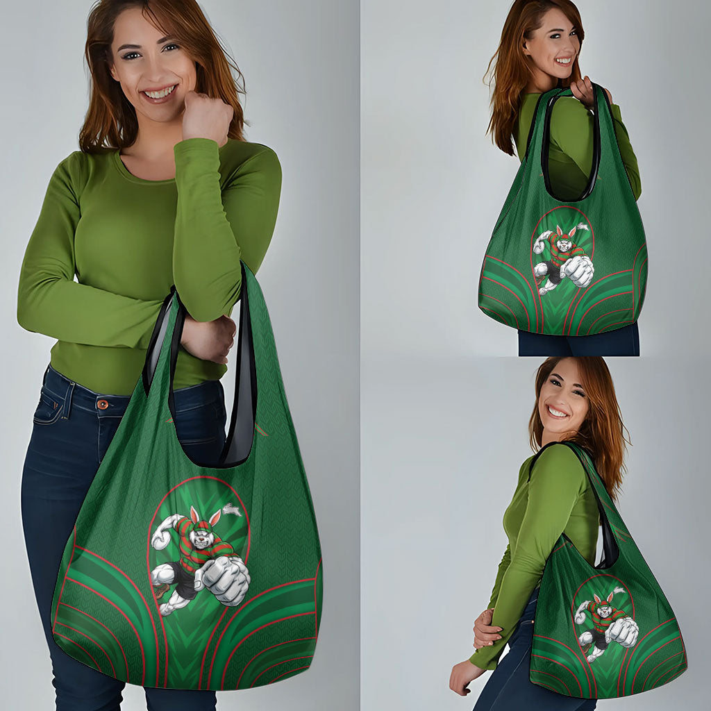 South Sydney Rabbitohs Rugby Mascot Grocery Bag Australian Rugby Culture - Tribal Inspired Bunny