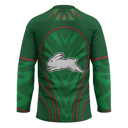 South Sydney Rabbitohs Rugby Mascot Hockey Jersey Australian Rugby Culture - Tribal Inspired Bunny