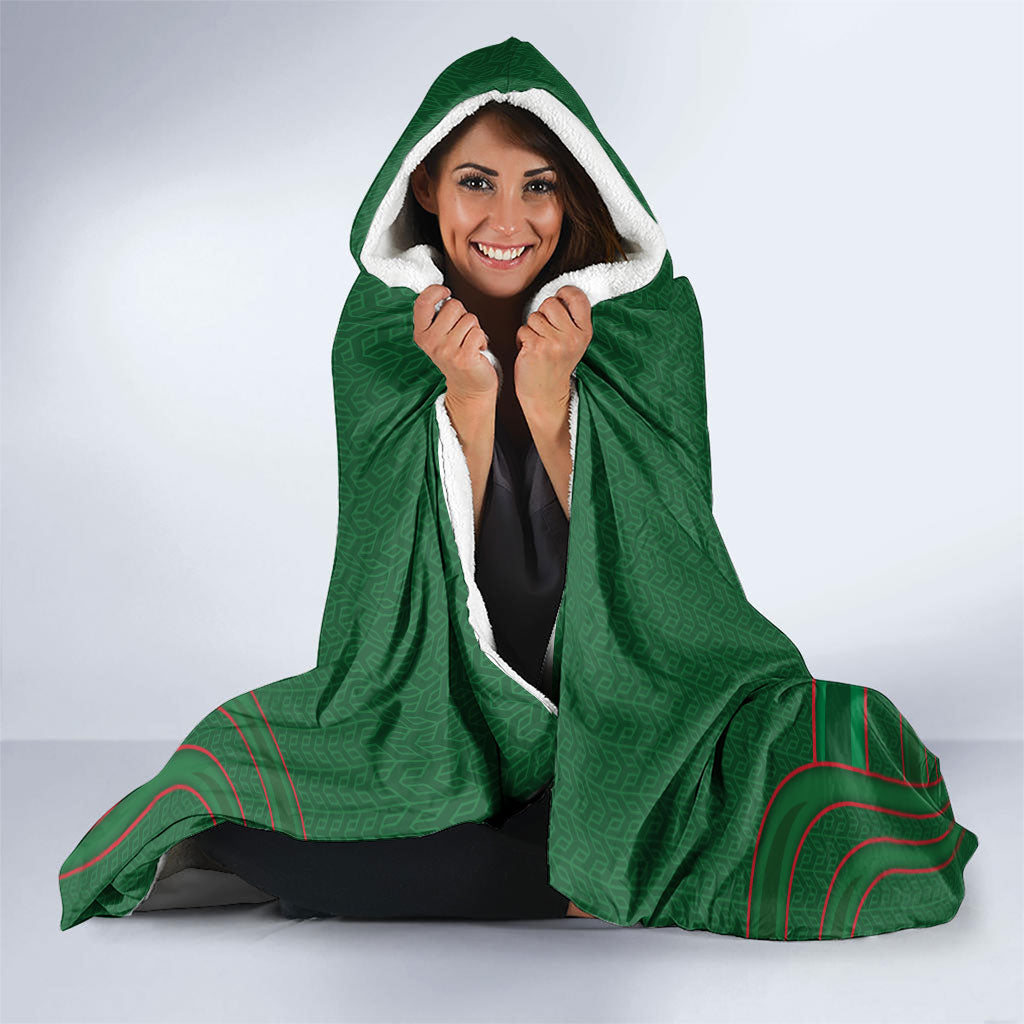 South Sydney Rabbitohs Rugby Mascot Hooded Blanket Australian Rugby Culture - Tribal Inspired Bunny