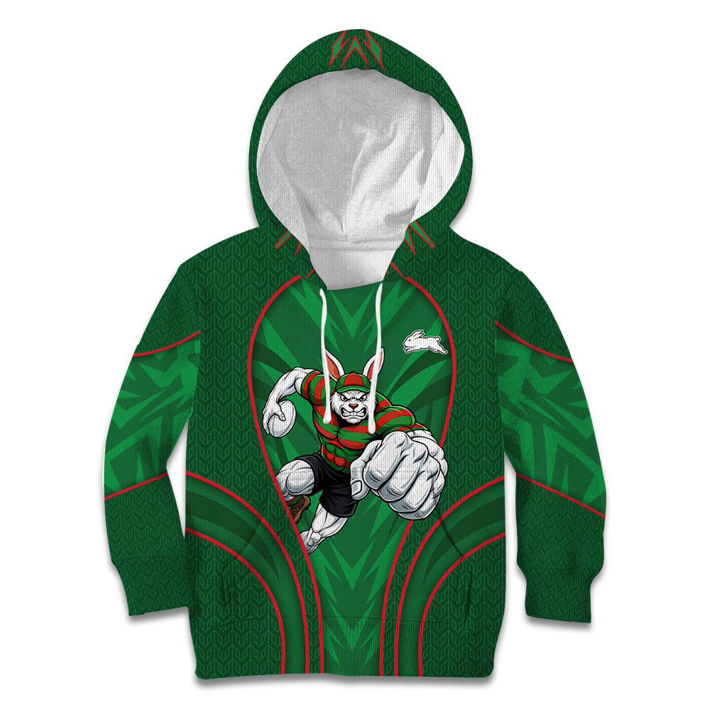 South Sydney Rabbitohs Rugby Mascot Kid Hoodie Australian Rugby Culture - Tribal Inspired Bunny