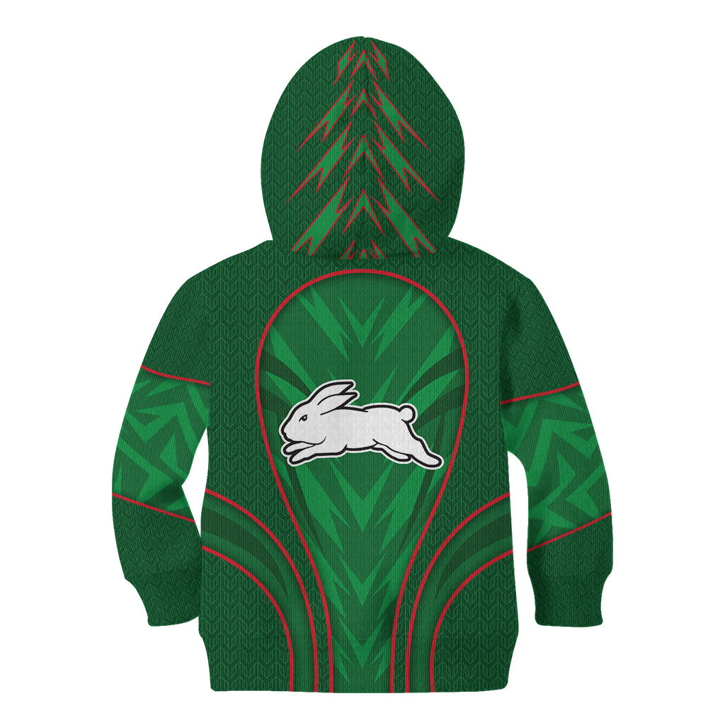 South Sydney Rabbitohs Rugby Mascot Kid Hoodie Australian Rugby Culture - Tribal Inspired Bunny