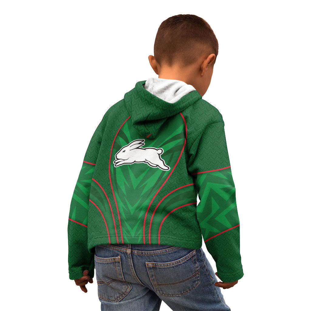 South Sydney Rabbitohs Rugby Mascot Kid Hoodie Australian Rugby Culture - Tribal Inspired Bunny