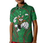 South Sydney Rabbitohs Rugby Mascot Kid Polo Shirt Australian Rugby Culture - Tribal Inspired Bunny