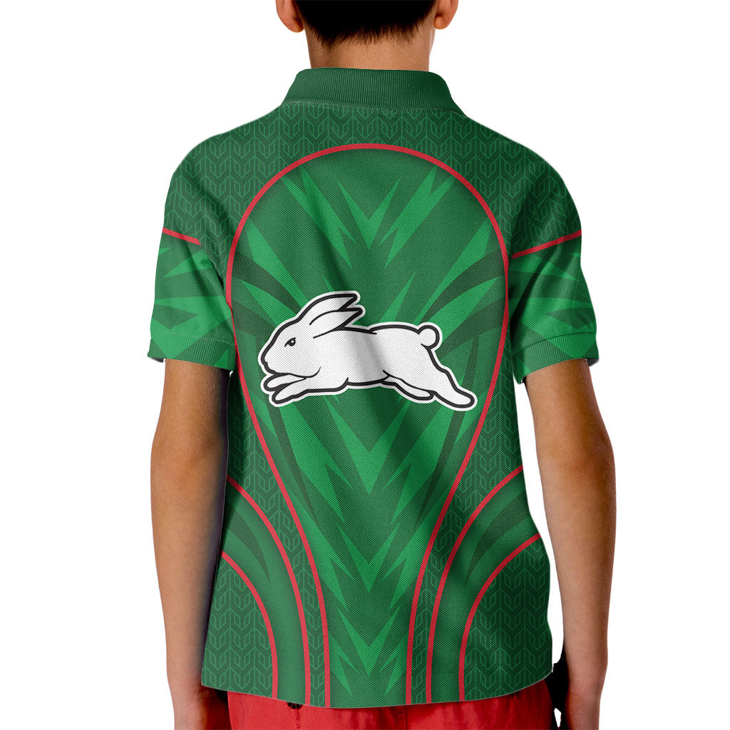 South Sydney Rabbitohs Rugby Mascot Kid Polo Shirt Australian Rugby Culture - Tribal Inspired Bunny