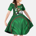 South Sydney Rabbitohs Rugby Mascot Kid Short Sleeve Dress Australian Rugby Culture - Tribal Inspired Bunny