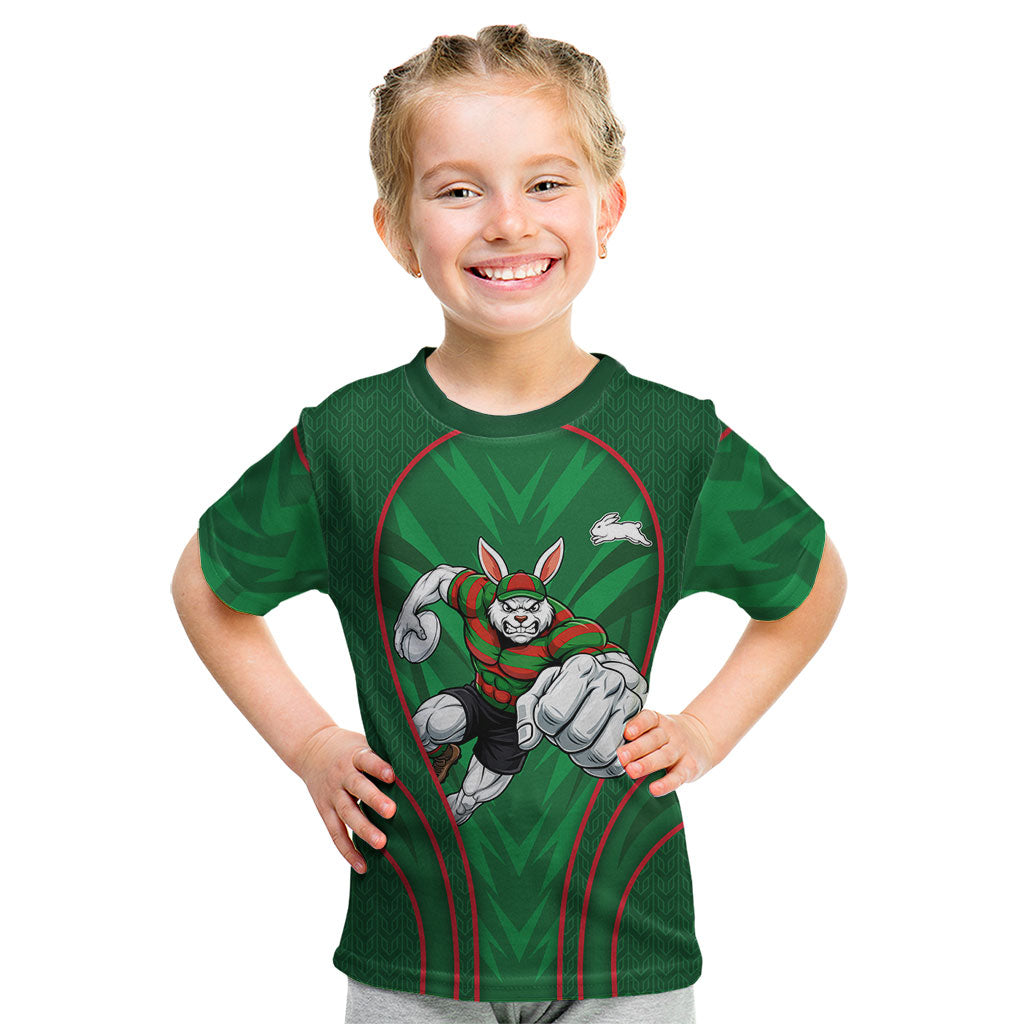 South Sydney Rabbitohs Rugby Mascot Kid T Shirt Australian Rugby Culture - Tribal Inspired Bunny