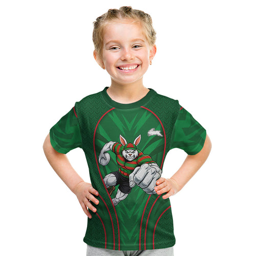 South Sydney Rabbitohs Rugby Mascot Kid T Shirt Australian Rugby Culture - Tribal Inspired Bunny