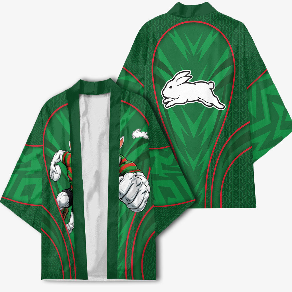 South Sydney Rabbitohs Rugby Mascot Kimono Australian Rugby Culture - Tribal Inspired Bunny