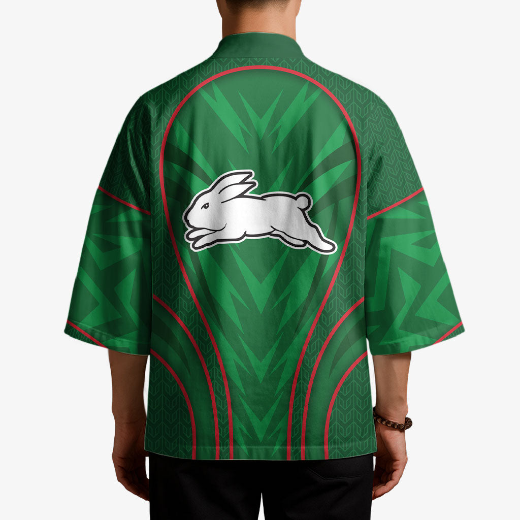 South Sydney Rabbitohs Rugby Mascot Kimono Australian Rugby Culture - Tribal Inspired Bunny