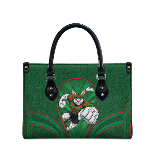 South Sydney Rabbitohs Rugby Mascot Leather Bag Australian Rugby Culture - Tribal Inspired Bunny