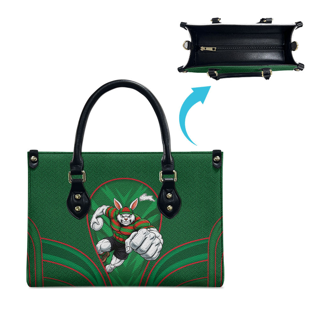 South Sydney Rabbitohs Rugby Mascot Leather Bag Australian Rugby Culture - Tribal Inspired Bunny