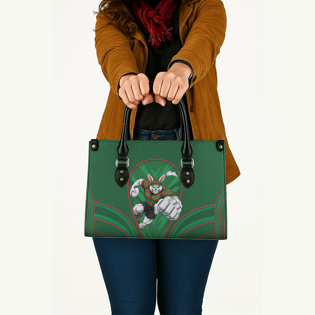 South Sydney Rabbitohs Rugby Mascot Leather Bag Australian Rugby Culture - Tribal Inspired Bunny