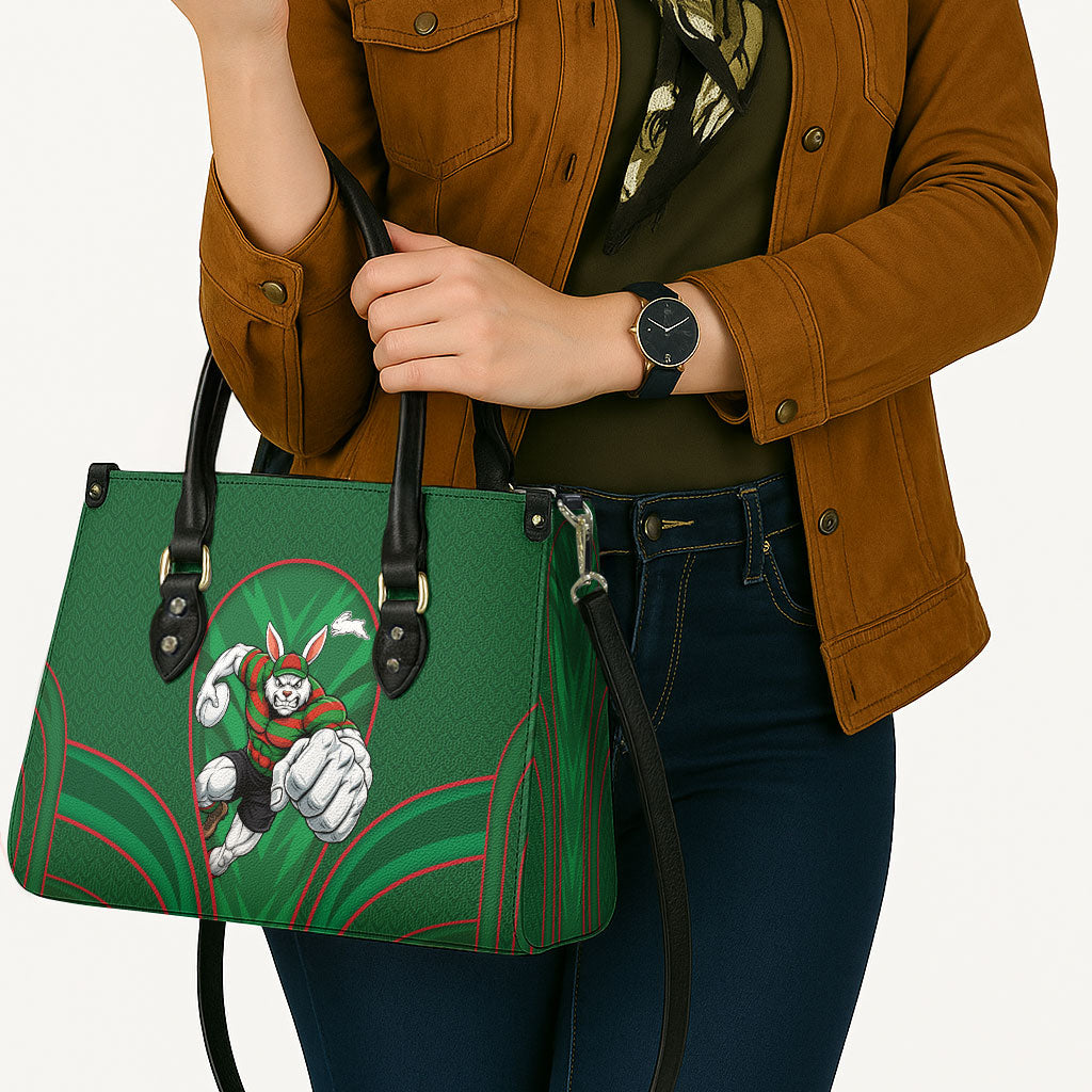 South Sydney Rabbitohs Rugby Mascot Leather Bag Australian Rugby Culture - Tribal Inspired Bunny