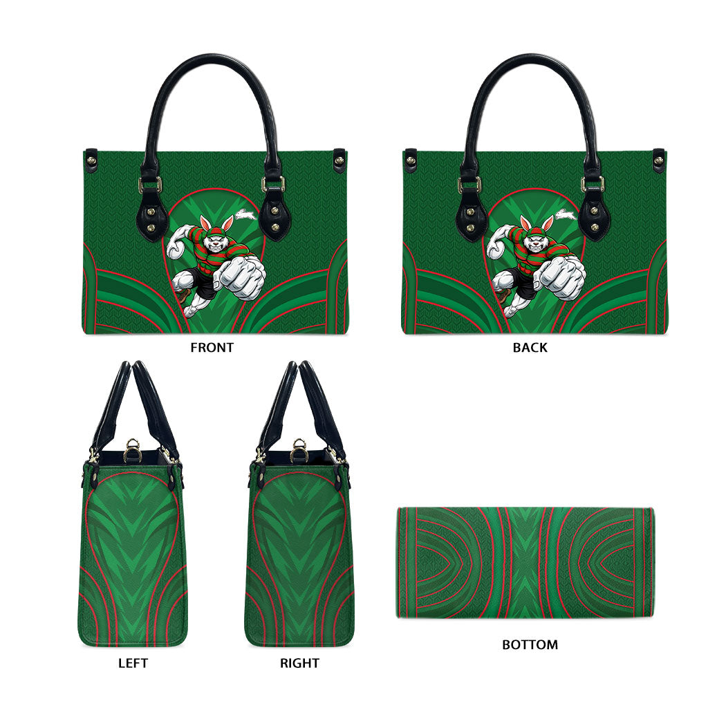 South Sydney Rabbitohs Rugby Mascot Leather Bag Australian Rugby Culture - Tribal Inspired Bunny