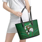 South Sydney Rabbitohs Rugby Mascot Leather Tote Bag Australian Rugby Culture - Tribal Inspired Bunny
