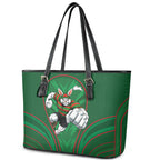 South Sydney Rabbitohs Rugby Mascot Leather Tote Bag Australian Rugby Culture - Tribal Inspired Bunny