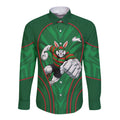 South Sydney Rabbitohs Rugby Mascot Long Sleeve Button Shirt Australian Rugby Culture - Tribal Inspired Bunny