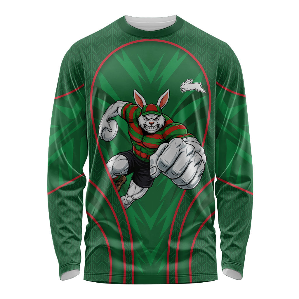 South Sydney Rabbitohs Rugby Mascot Long Sleeve Shirt Australian Rugby Culture - Tribal Inspired Bunny