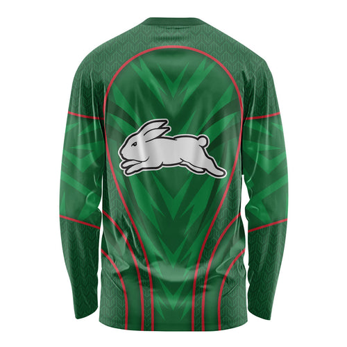 South Sydney Rabbitohs Rugby Mascot Long Sleeve Shirt Australian Rugby Culture - Tribal Inspired Bunny