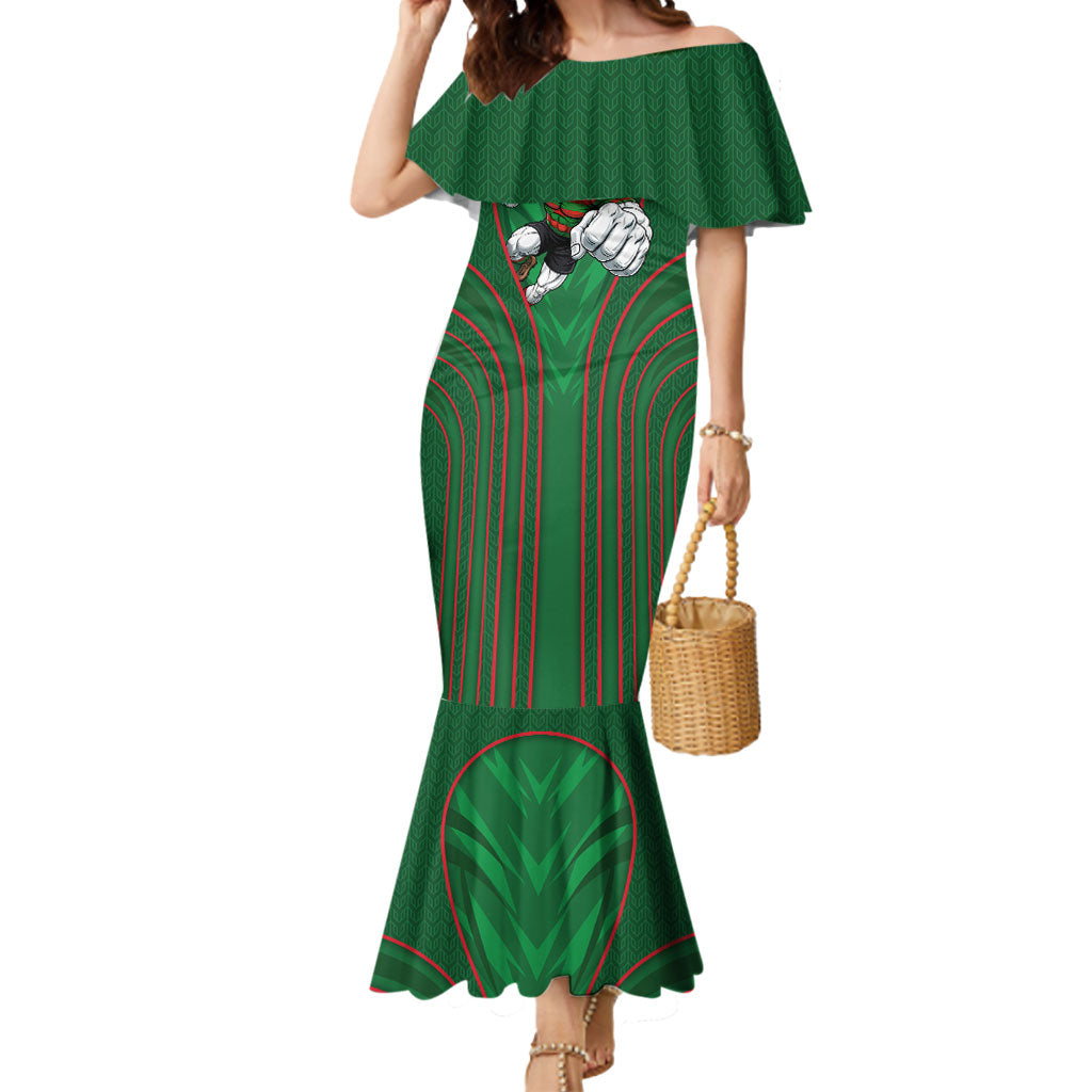 South Sydney Rabbitohs Rugby Mascot Mermaid Dress Australian Rugby Culture - Tribal Inspired Bunny