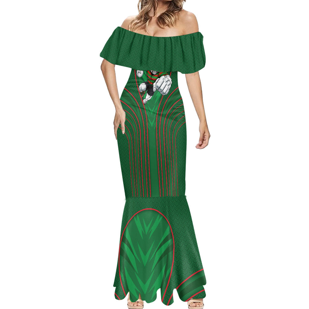 South Sydney Rabbitohs Rugby Mascot Mermaid Dress Australian Rugby Culture - Tribal Inspired Bunny