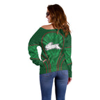 South Sydney Rabbitohs Rugby Mascot Off Shoulder Sweater Australian Rugby Culture - Tribal Inspired Bunny