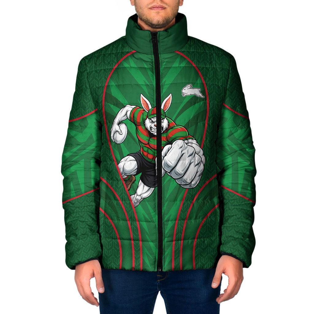 South Sydney Rabbitohs Rugby Mascot Padded Jacket Australian Rugby Culture - Tribal Inspired Bunny