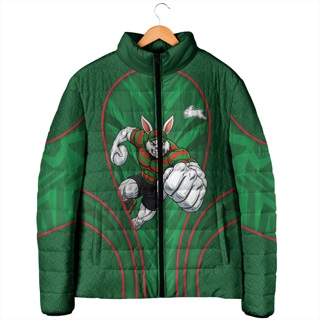 South Sydney Rabbitohs Rugby Mascot Padded Jacket Australian Rugby Culture - Tribal Inspired Bunny
