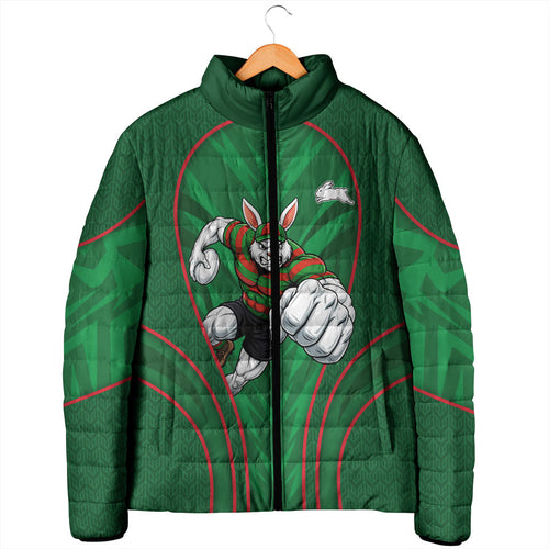 South Sydney Rabbitohs Rugby Mascot Padded Jacket Australian Rugby Culture - Tribal Inspired Bunny