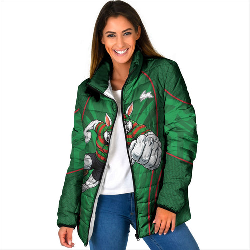 South Sydney Rabbitohs Rugby Mascot Padded Jacket Australian Rugby Culture - Tribal Inspired Bunny