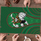 South Sydney Rabbitohs Rugby Mascot Puzzle Australian Rugby Culture - Tribal Inspired Bunny