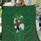 South Sydney Rabbitohs Rugby Mascot Quilt Australian Rugby Culture - Tribal Inspired Bunny