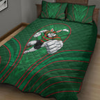 South Sydney Rabbitohs Rugby Mascot Quilt Bed Set Australian Rugby Culture - Tribal Inspired Bunny